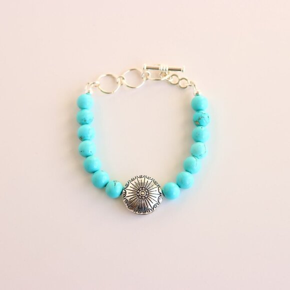 Jūratė Amber Jewelry - Turquoise Howlite Bracelet- Western Design